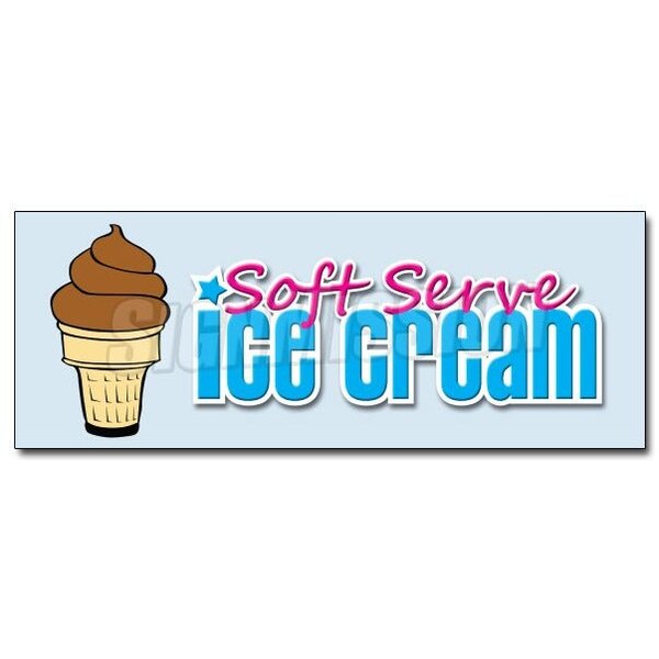 SOFT SERVE CHOCOLATE ICE CREAM DECAL sticker icecream supplies, D-36 Soft Serve Chocolate